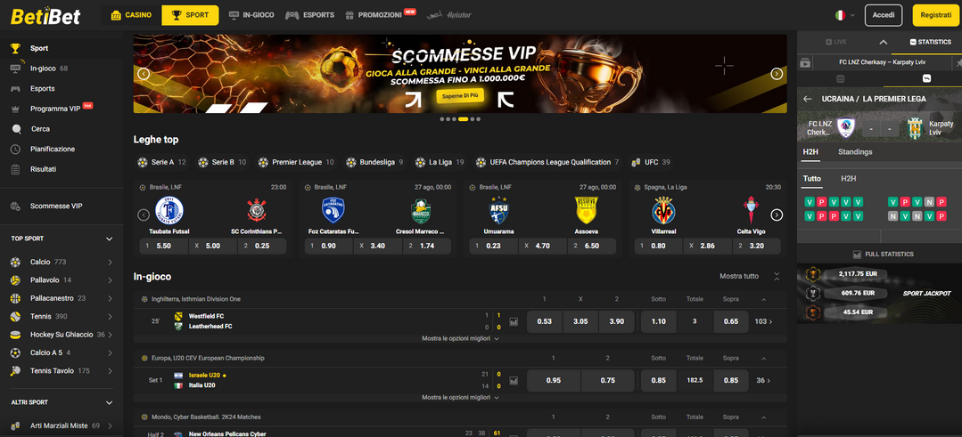 Betibet sportsbook scommesse sportive