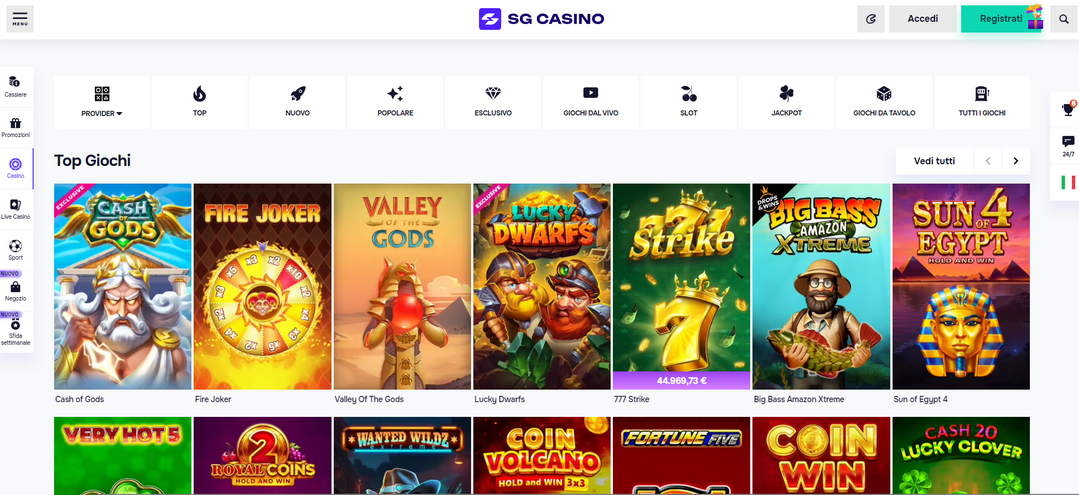 SG Casino giochi